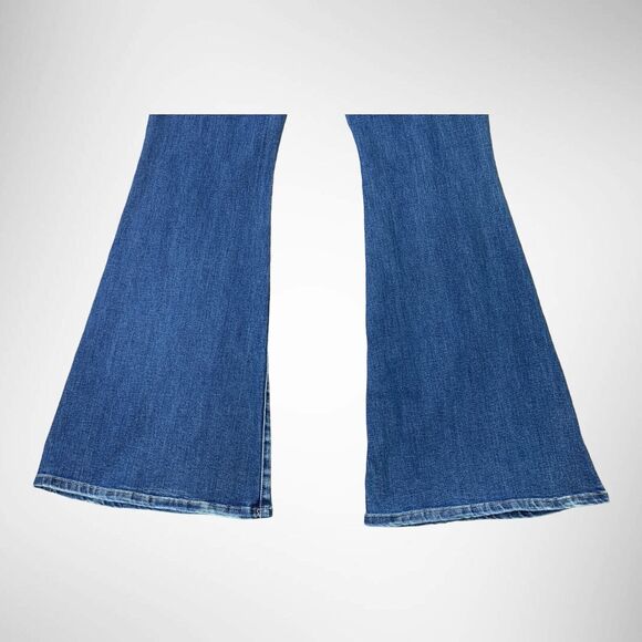 KanCan Jeans Womens 32 (36x34) Blue Super Flare High Rise Whiskered Stretch - Picture 12 of 14